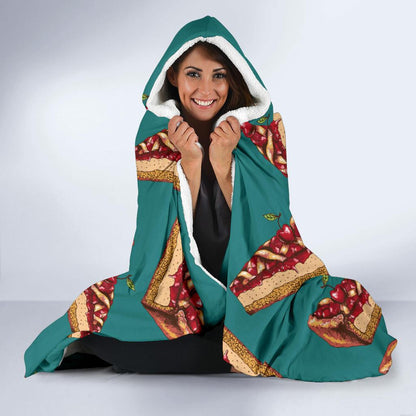 Cheesecake Cherry Pattern Print Design CK03 Hooded Blanket-JORJUNE.COM