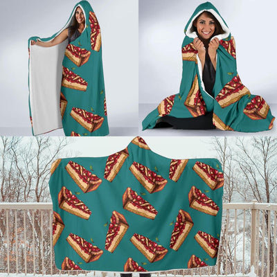 Cheesecake Cherry Pattern Print Design CK03 Hooded Blanket-JORJUNE.COM