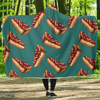 Cheesecake Cherry Pattern Print Design CK03 Hooded Blanket-JORJUNE.COM