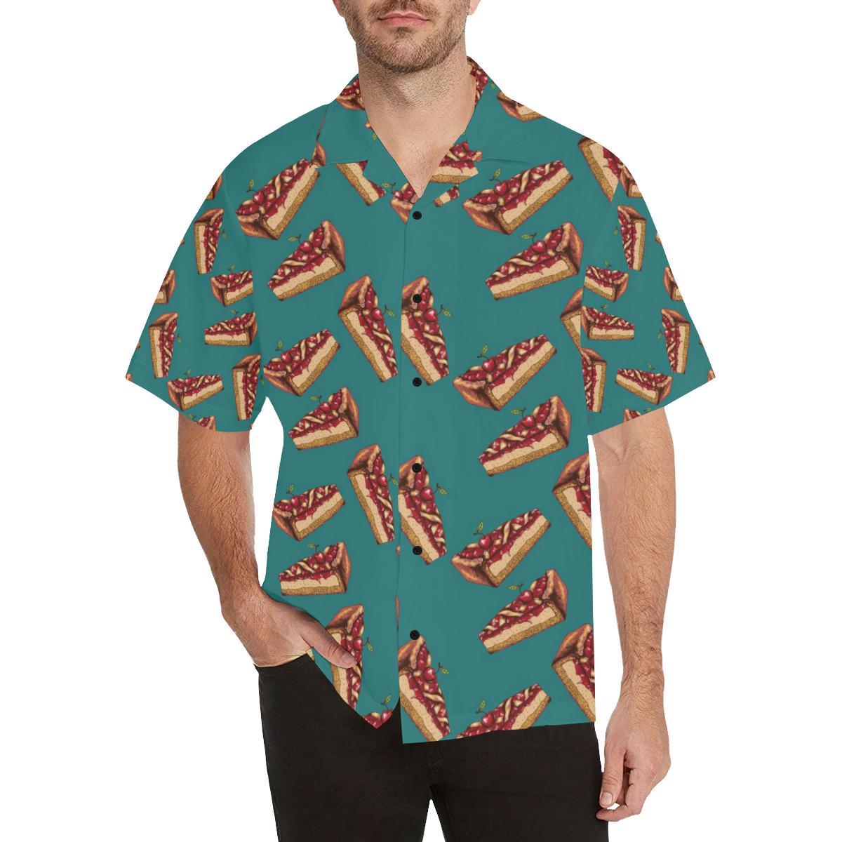Cheesecake Cherry Pattern Print Design CK03 Men Hawaiian Shirt-JorJune
