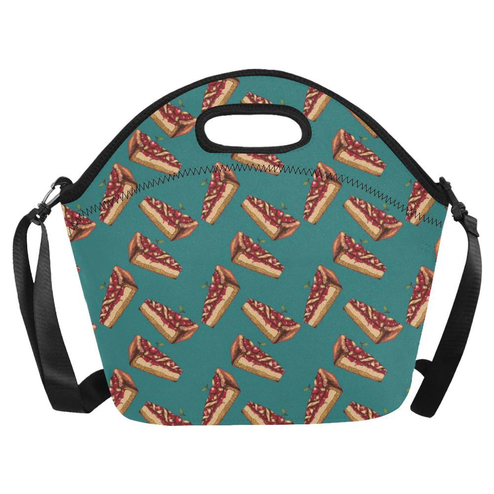 Cheesecake Cherry Pattern Print Design CK03 Neoprene Lunch Bag-JorJune