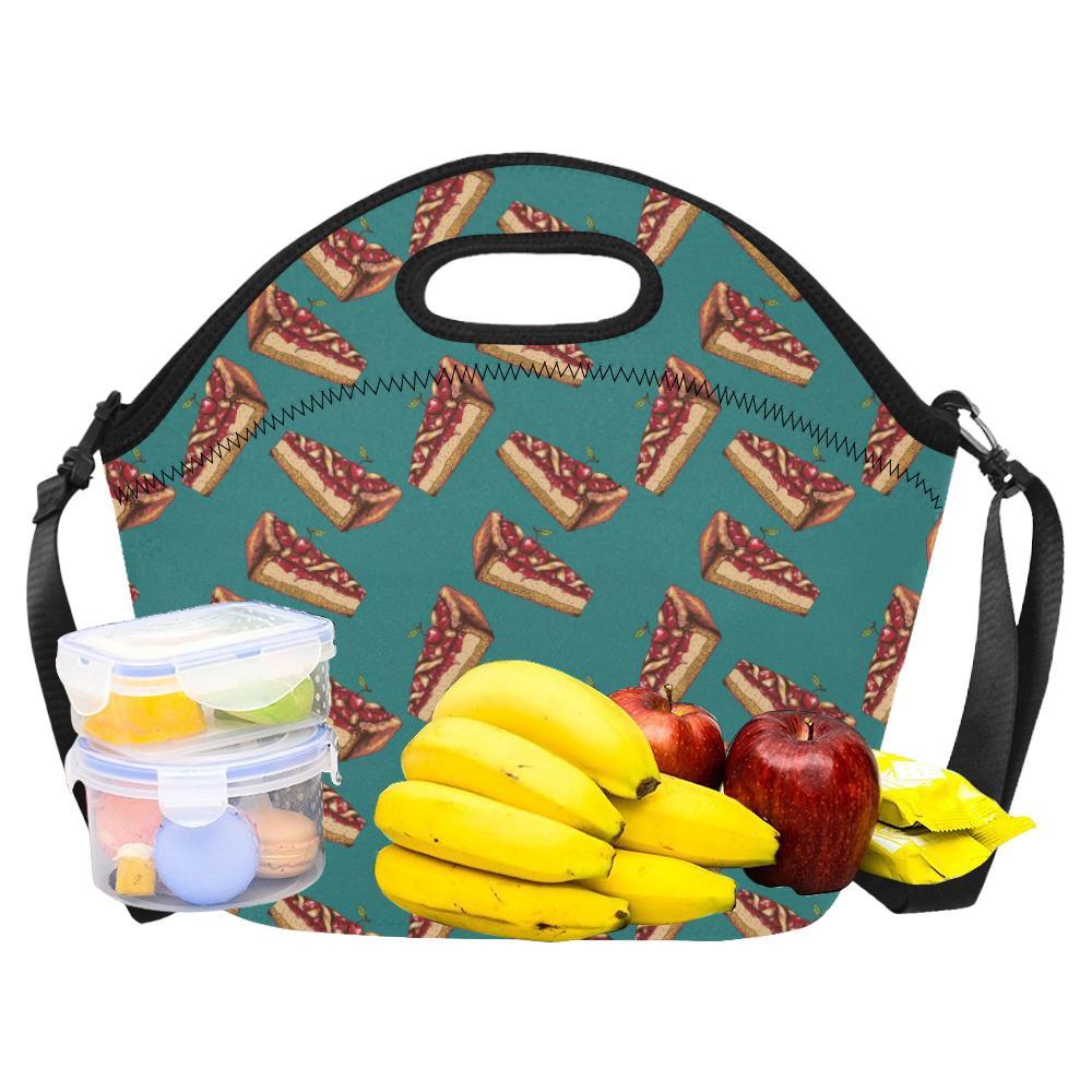 Cheesecake Cherry Pattern Print Design CK03 Neoprene Lunch Bag-JorJune