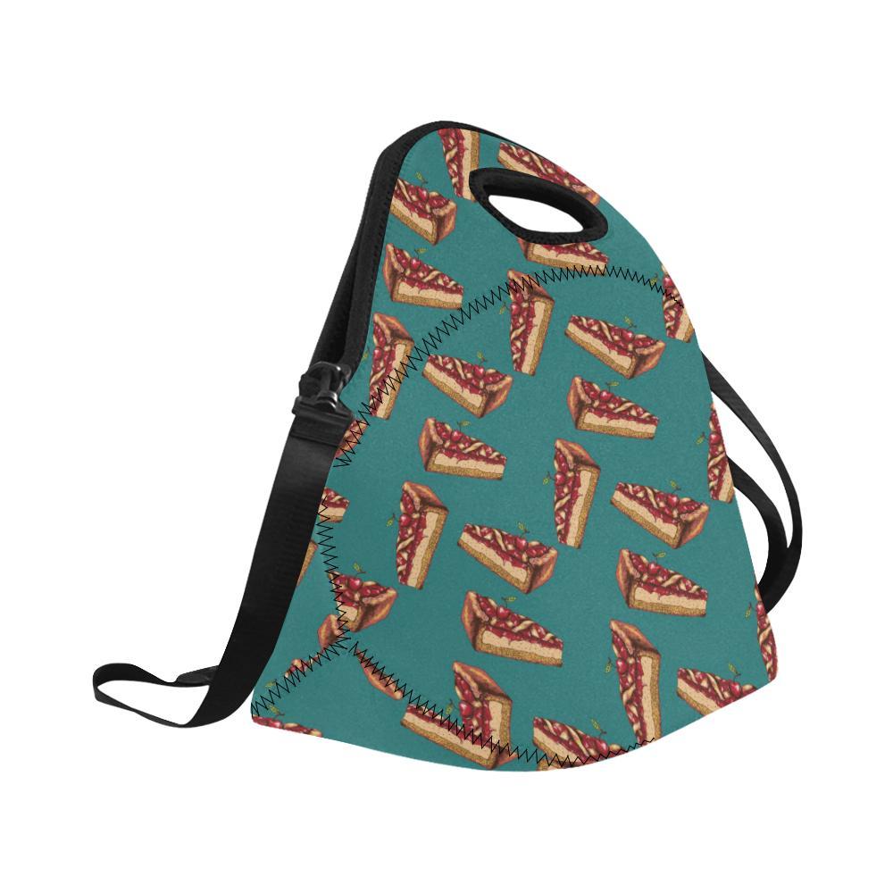 Cheesecake Cherry Pattern Print Design CK03 Neoprene Lunch Bag-JorJune