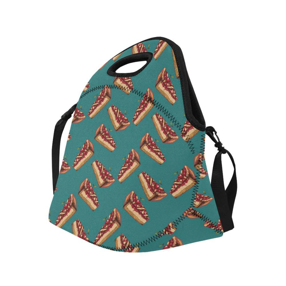 Cheesecake Cherry Pattern Print Design CK03 Neoprene Lunch Bag-JorJune