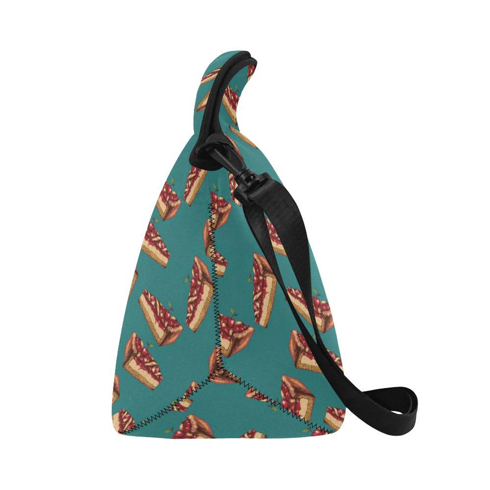 Cheesecake Cherry Pattern Print Design CK03 Neoprene Lunch Bag-JorJune