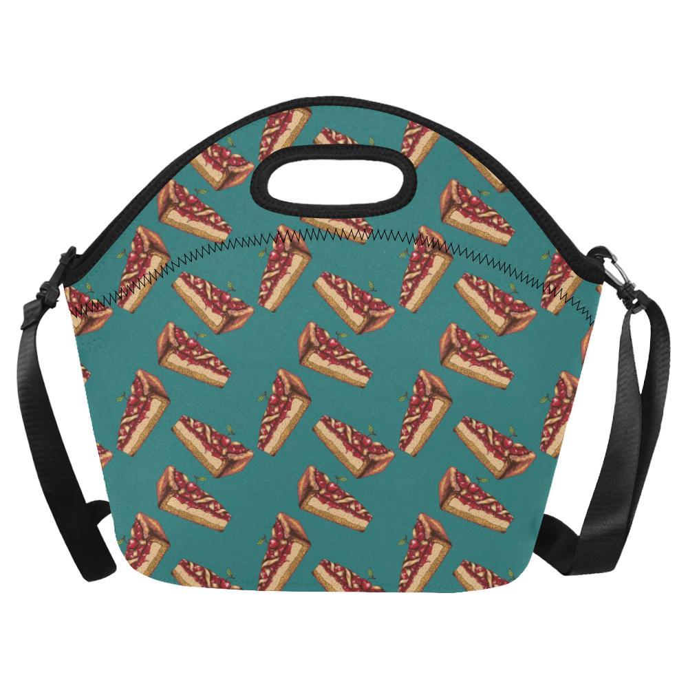 Cheesecake Cherry Pattern Print Design CK03 Neoprene Lunch Bag-JorJune