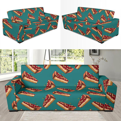 Cheesecake Cherry Pattern Print Design CK03 Sofa Slipcover-JORJUNE.COM
