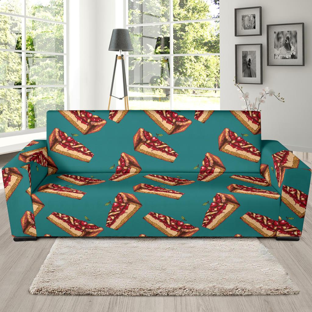 Cheesecake Cherry Pattern Print Design CK03 Sofa Slipcover-JORJUNE.COM
