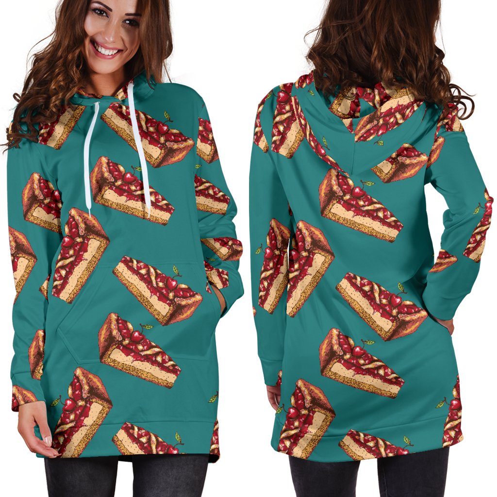 Cheesecake Cherry Pattern Print Design CK03 Women Hoodie Dress