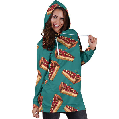 Cheesecake Cherry Pattern Print Design CK03 Women Hoodie Dress
