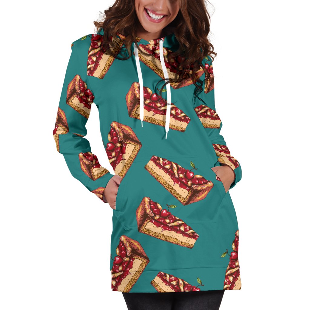 Cheesecake Cherry Pattern Print Design CK03 Women Hoodie Dress