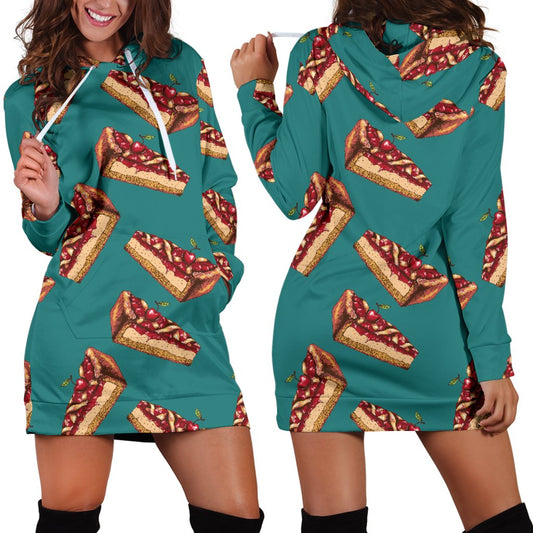 Cheesecake Cherry Pattern Print Design CK03 Women Hoodie Dress