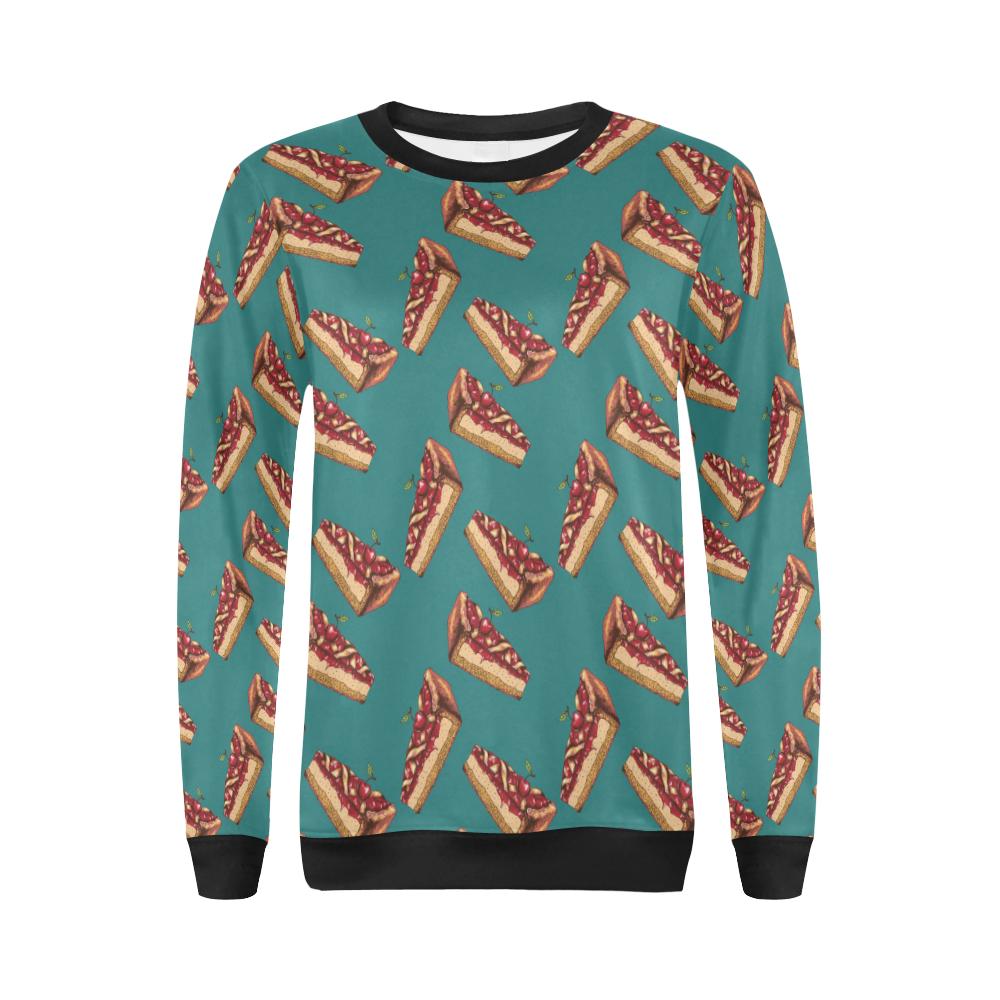 Cheesecake Cherry Pattern Print Design CK03 Women Long Sleeve Sweatshirt-JorJune
