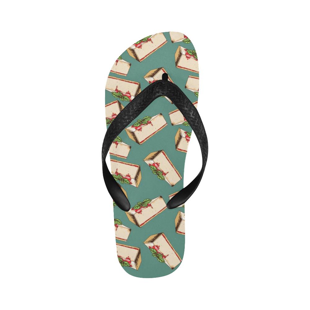Cheesecake Pattern Print Design CK02 Flip Flops-JorJune