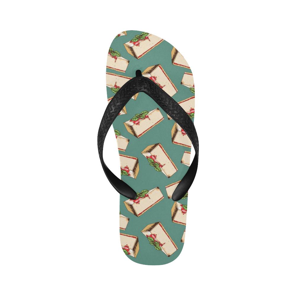 Cheesecake Pattern Print Design CK02 Flip Flops-JorJune