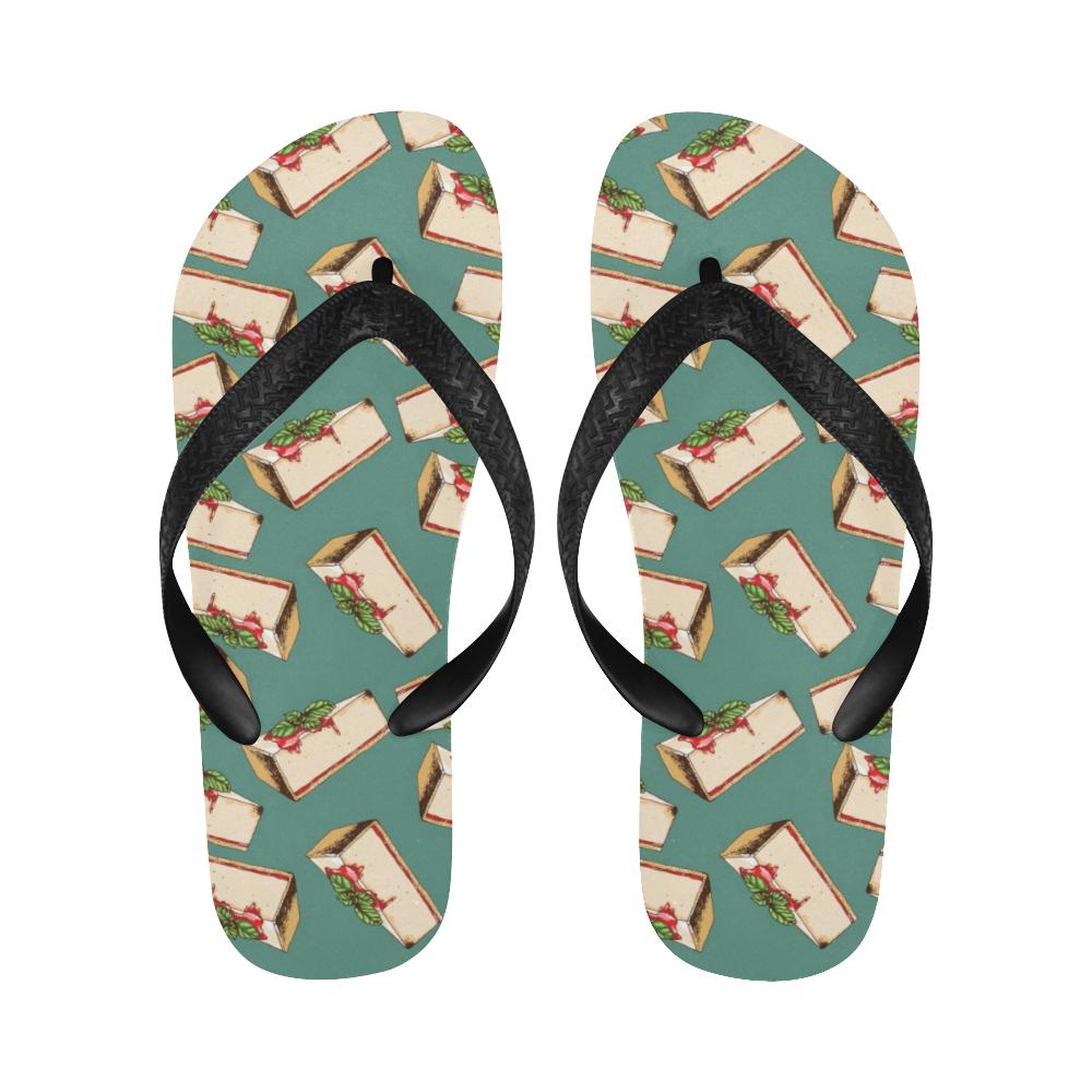 Cheesecake Pattern Print Design CK02 Flip Flops-JorJune
