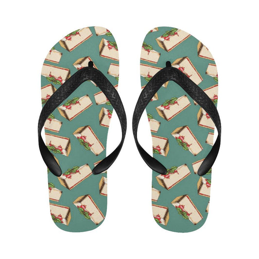 Cheesecake Pattern Print Design CK02 Flip Flops-JorJune
