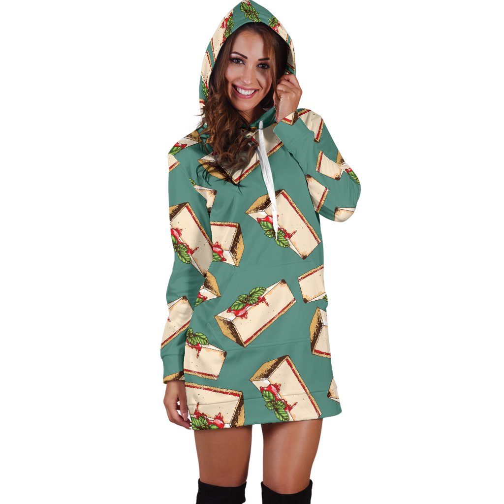 Cheesecake Pattern Print Design CK02 Women Hoodie Dress