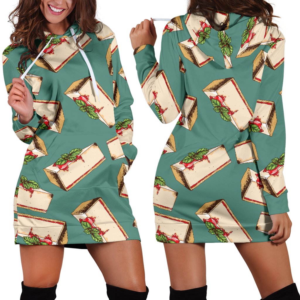 Cheesecake Pattern Print Design CK02 Women Hoodie Dress