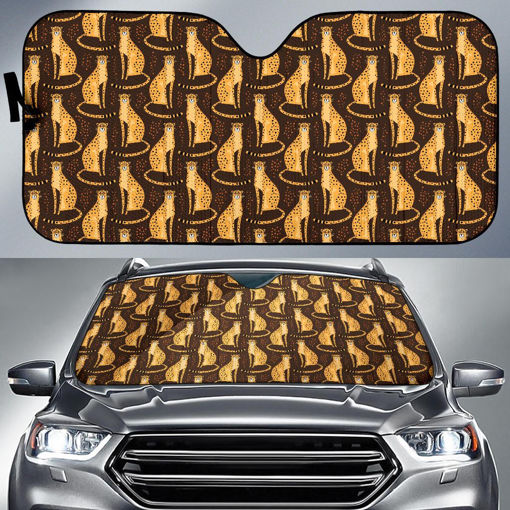 Cheetah Pattern Print Design 03 Car Sun Shade-JORJUNE.COM