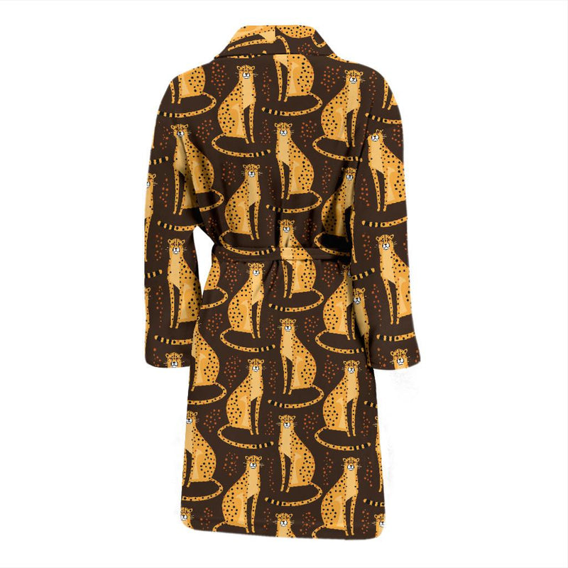 Cheetah Pattern Print Design 03 Men Bathrobe-JORJUNE.COM