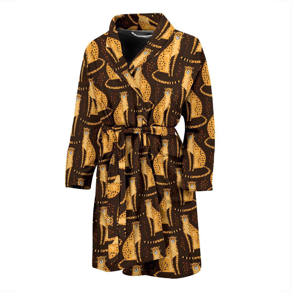 Cheetah Pattern Print Design 03 Men Bathrobe-JORJUNE.COM