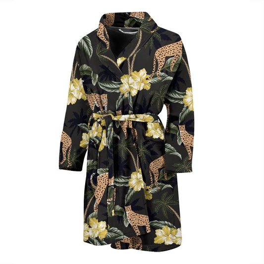 Cheetah Pattern Print Design 04 Men Bathrobe-JORJUNE.COM