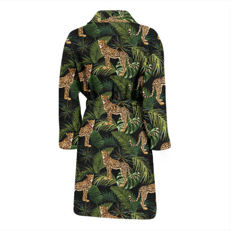 Cheetah Pattern Print Design 05 Men Bathrobe-JORJUNE.COM