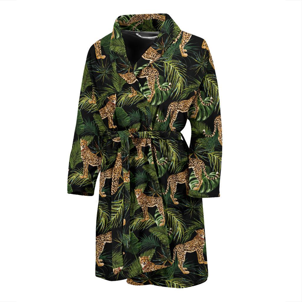 Cheetah Pattern Print Design 05 Men Bathrobe-JORJUNE.COM