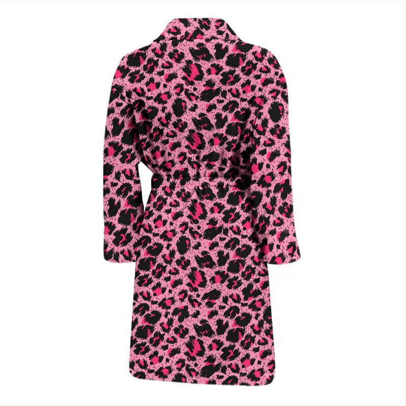 Cheetah Pink Pattern Print Design 01 Men Bathrobe-JORJUNE.COM