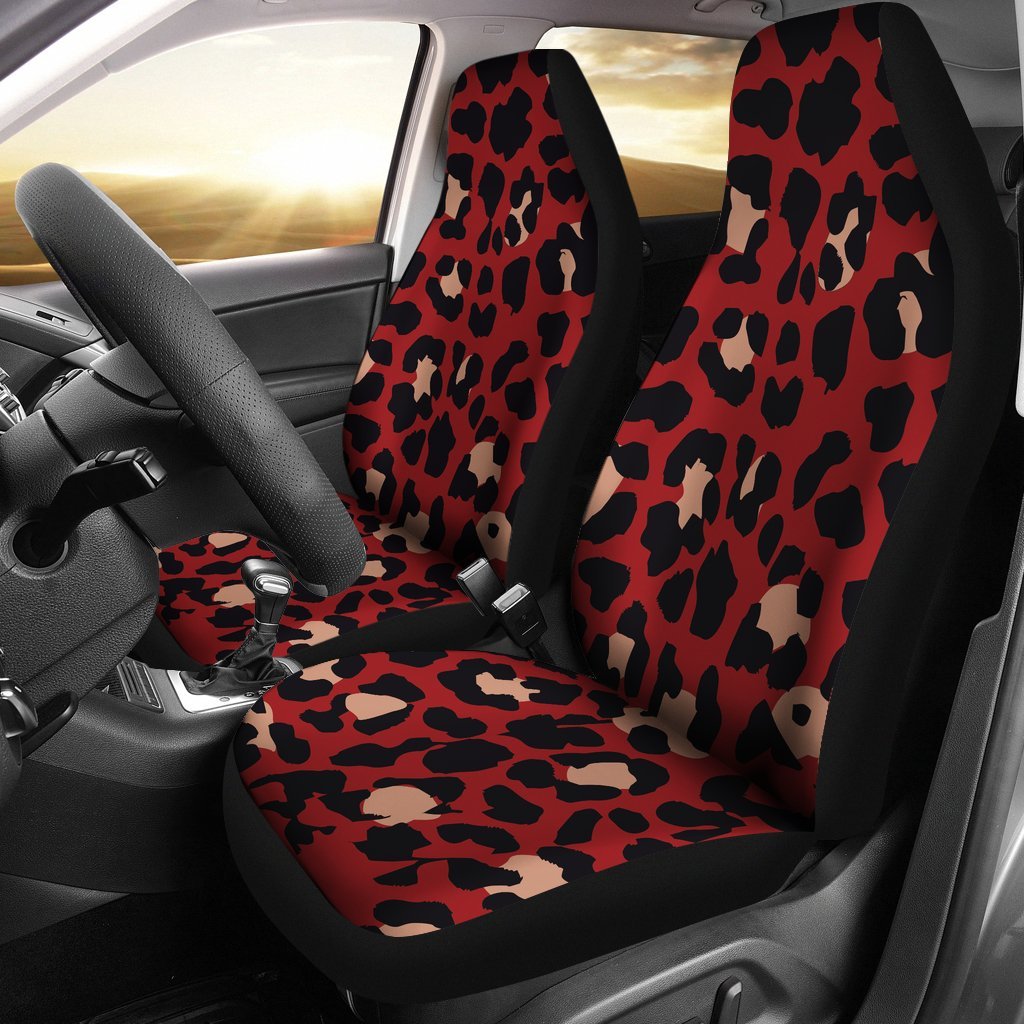 cheetah car seat and stroller Cheetah Red Print Pattern Universal Fit Car Seat Covers – JorJune