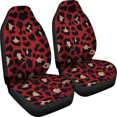 Cheetah Red Print Pattern Universal Fit Car Seat Covers