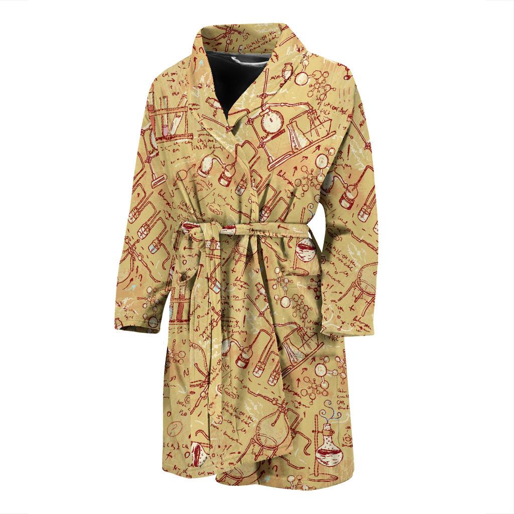 Chemical Pattern Print Design 01 Men Bathrobe-JORJUNE.COM