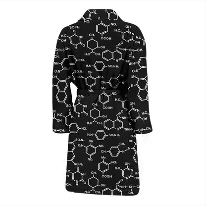 Chemical Pattern Print Design 02 Men Bathrobe-JORJUNE.COM
