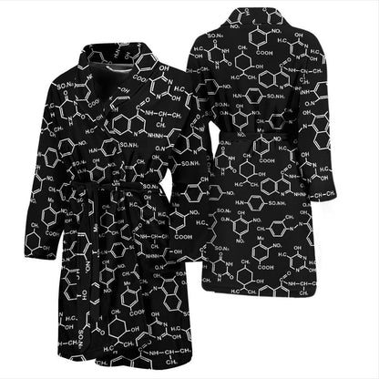 Chemical Pattern Print Design 02 Men Bathrobe-JORJUNE.COM