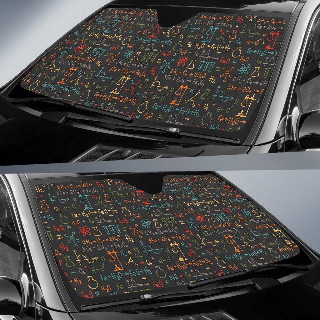 Chemical Pattern Print Design 03 Car Sun Shade-JORJUNE.COM