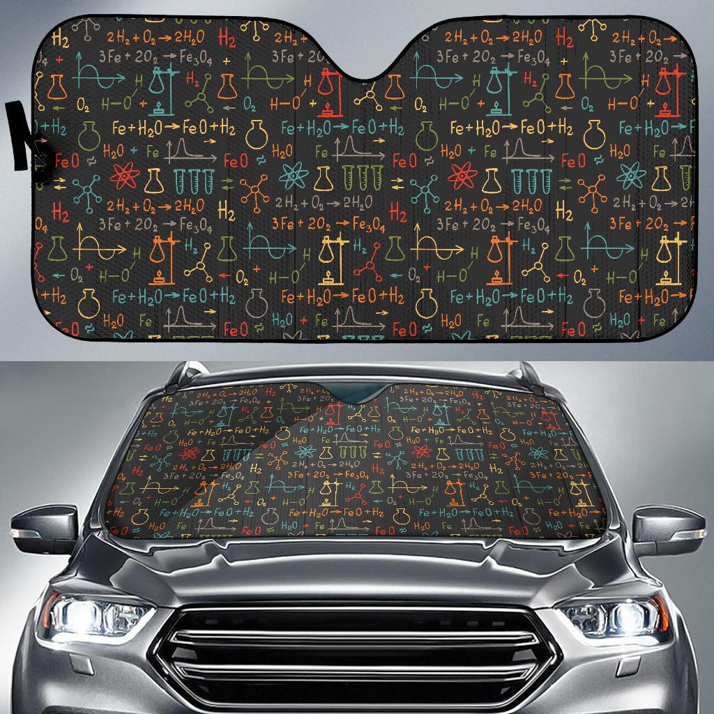 Chemical Pattern Print Design 03 Car Sun Shade-JORJUNE.COM