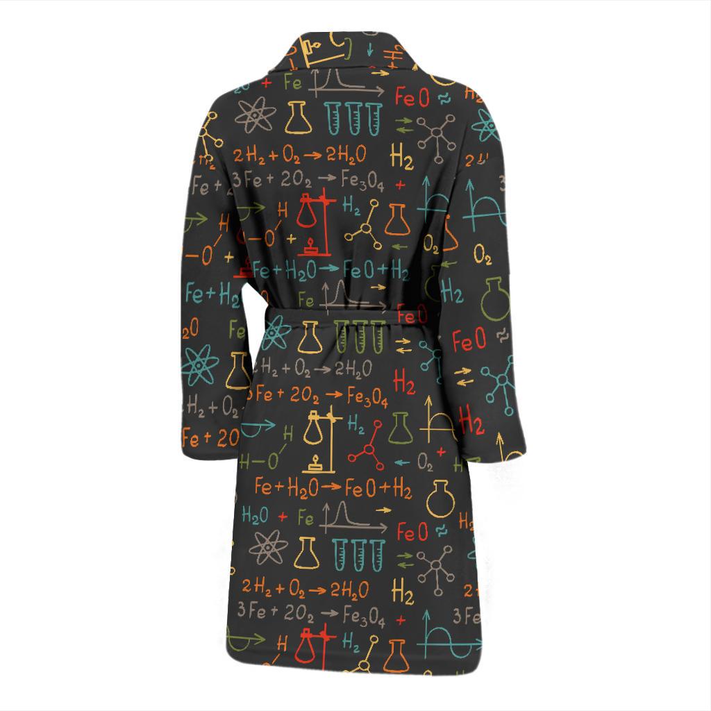 Chemical Pattern Print Design 03 Men Bathrobe-JORJUNE.COM