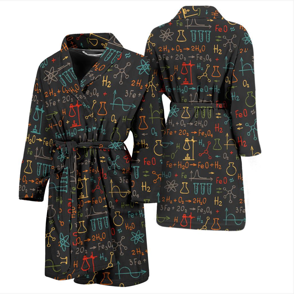 Chemical Pattern Print Design 03 Men Bathrobe-JORJUNE.COM