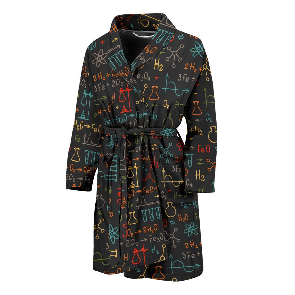 Chemical Pattern Print Design 03 Men Bathrobe-JORJUNE.COM