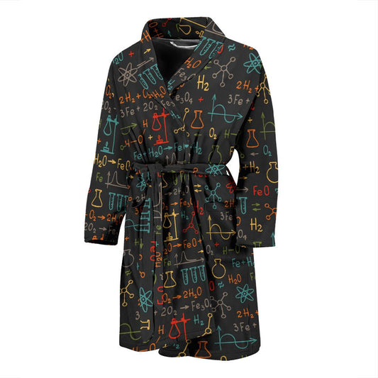 Chemical Pattern Print Design 03 Men Bathrobe-JORJUNE.COM