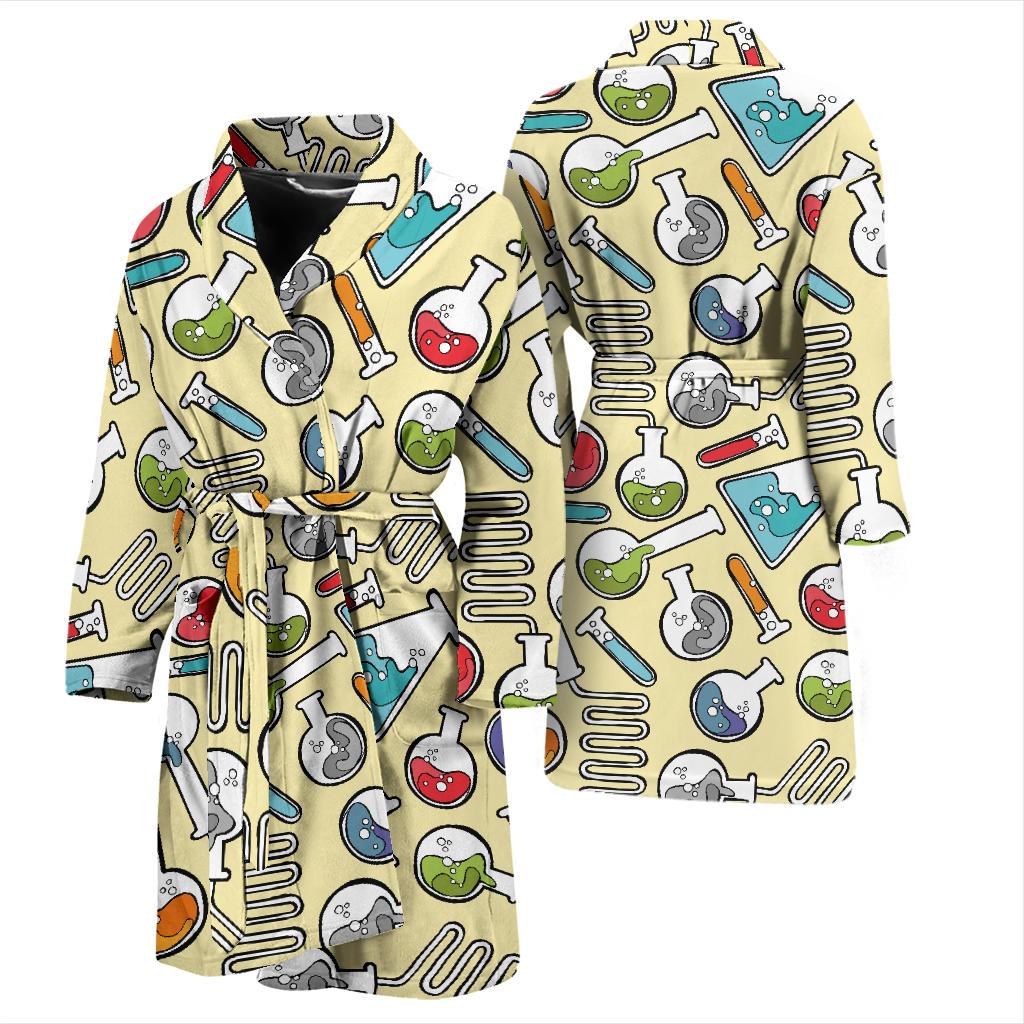 Chemical Pattern Print Design 04 Men Bathrobe-JORJUNE.COM