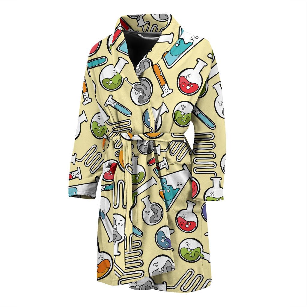 Chemical Pattern Print Design 04 Men Bathrobe-JORJUNE.COM
