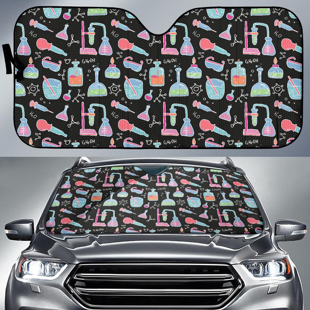 Chemical Pattern Print Design 06 Car Sun Shade-JORJUNE.COM