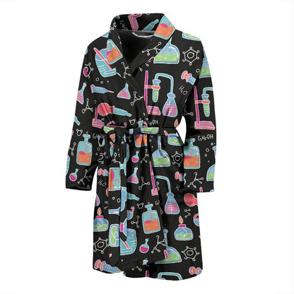 Chemical Pattern Print Design 06 Men Bathrobe-JORJUNE.COM