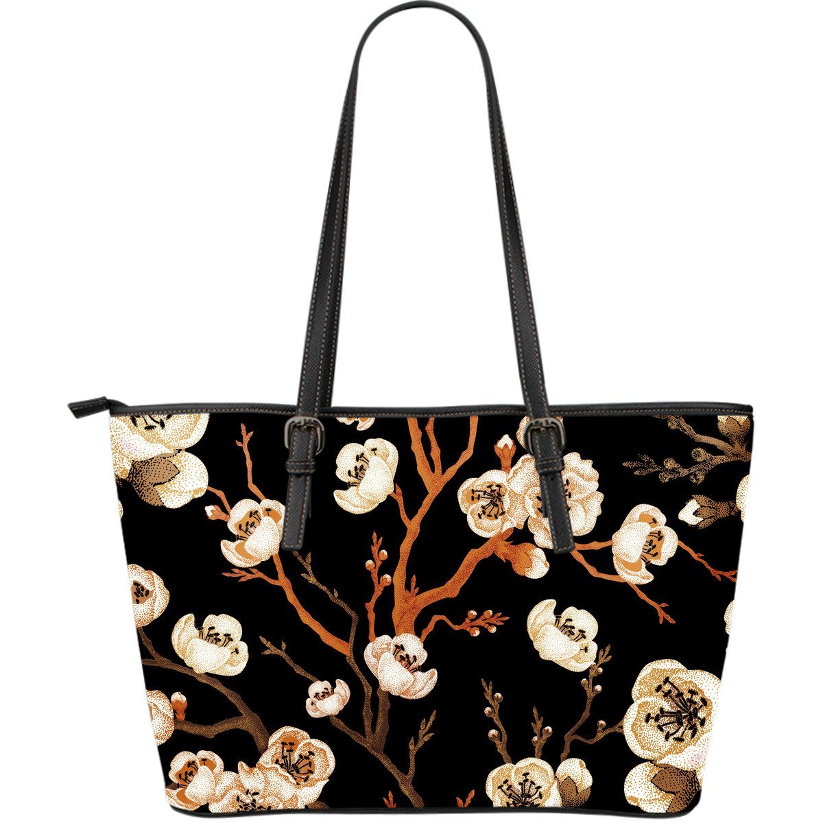 Cherry Blossom Sakura Large Leather Tote Bag