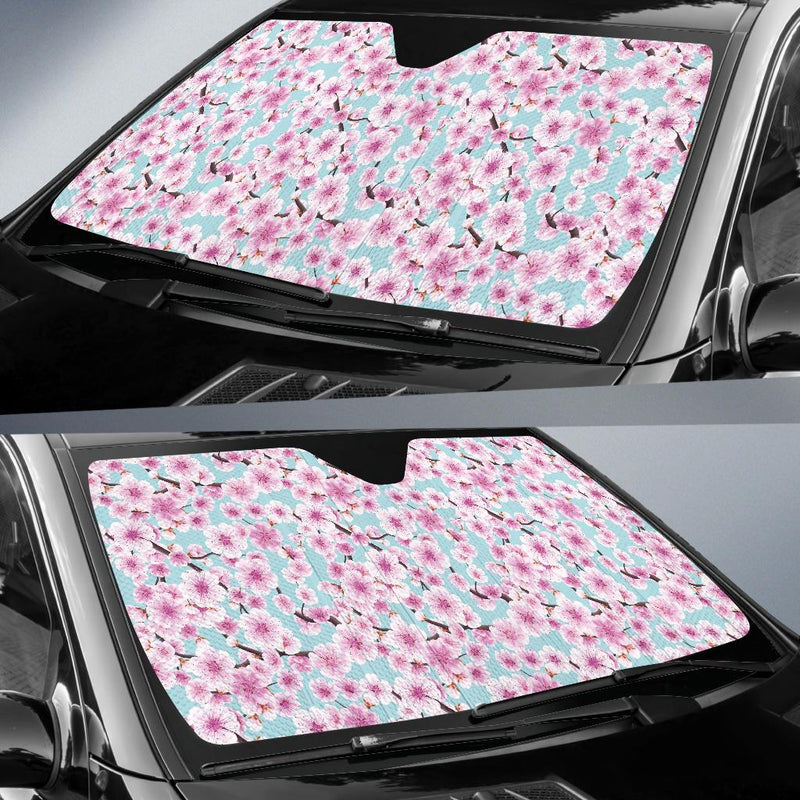 Cherry Blossom Pattern Print Design 01 Car Sun Shade-JORJUNE.COM