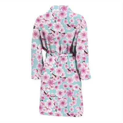 Cherry Blossom Pattern Print Design 01 Men Bathrobe-JORJUNE.COM