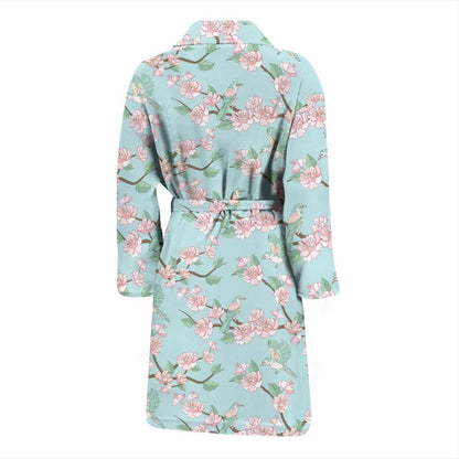 Cherry Blossom Pattern Print Design 02 Men Bathrobe-JORJUNE.COM