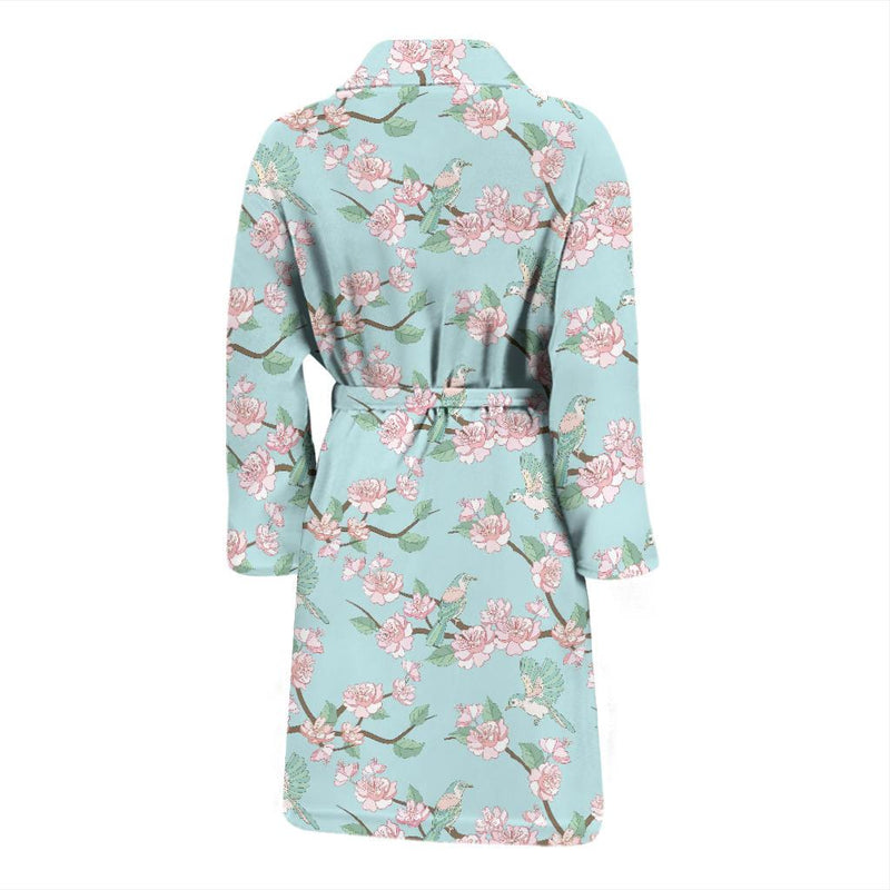 Cherry Blossom Pattern Print Design 02 Men Bathrobe-JORJUNE.COM